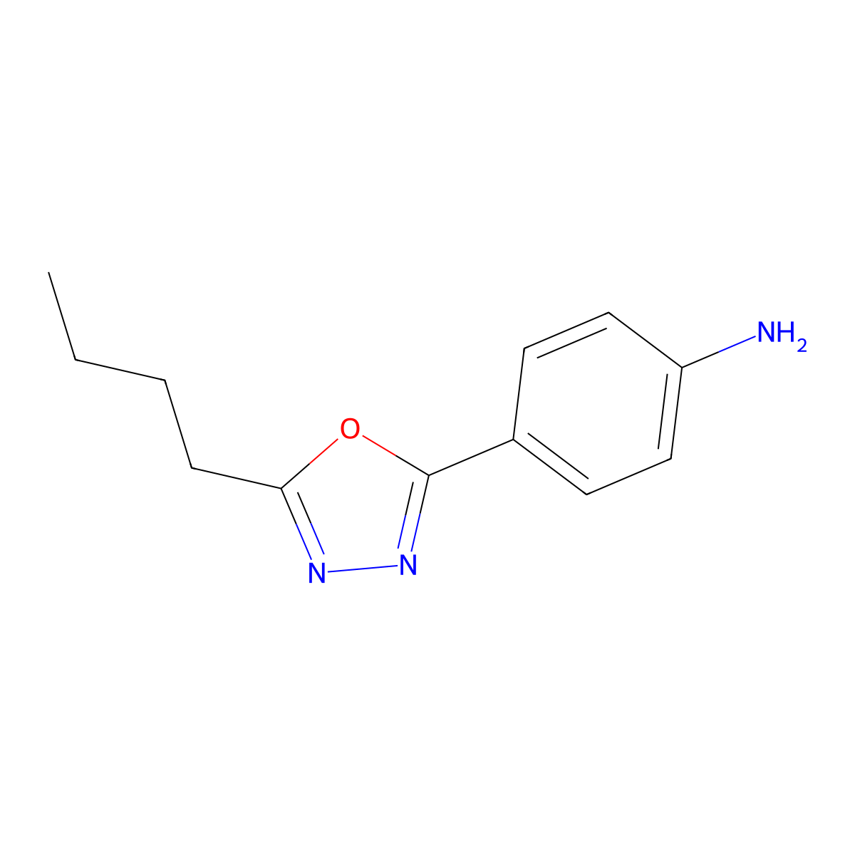 4-(5-Butyl-1,3,4-oxadiazol-2-yl)aniline molecular structure, CAS 100933-82-2