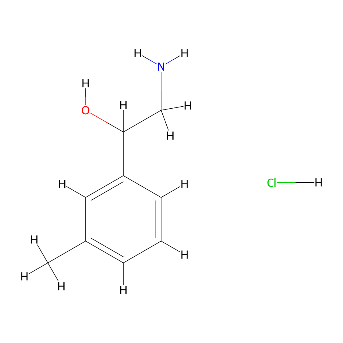 2-Amino-1-(m-tolyl)ethanol hydrochloride molecular structure, CAS 1009330-42-0