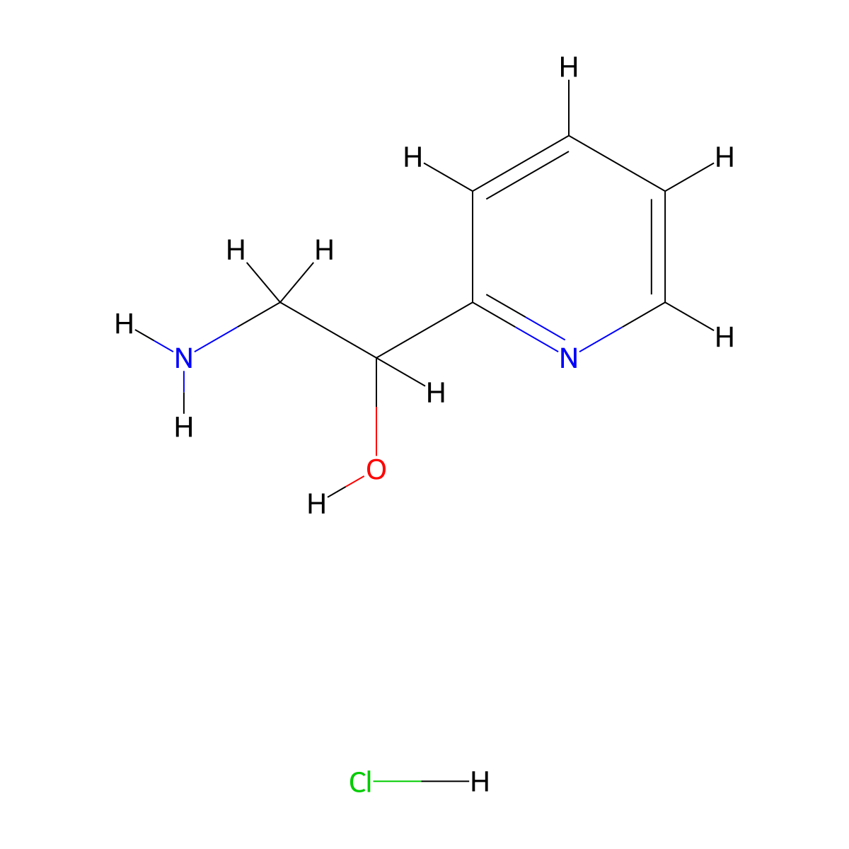 2-Amino-1-(pyridin-2-yl)ethan-1-ol hydrochloride molecular structure, CAS 1009330-44-2