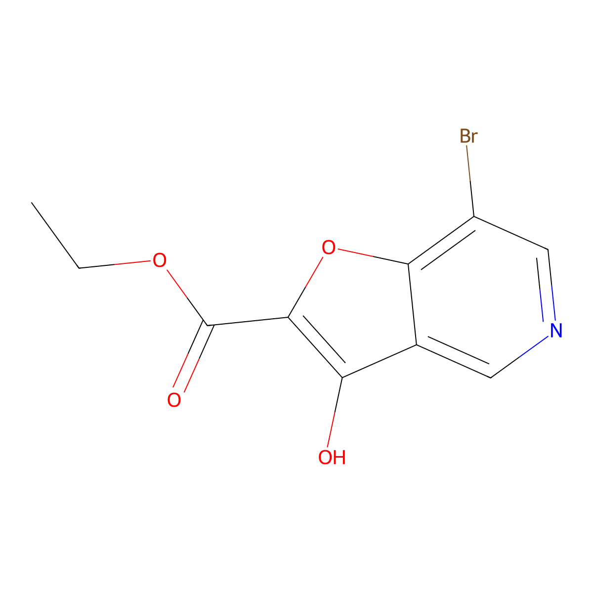 7-bromo-3-hydroxy-Furo[3,2-c]pyridine-2-carboxylic acid ethyl ester molecular structure, CAS 1009333-80-5