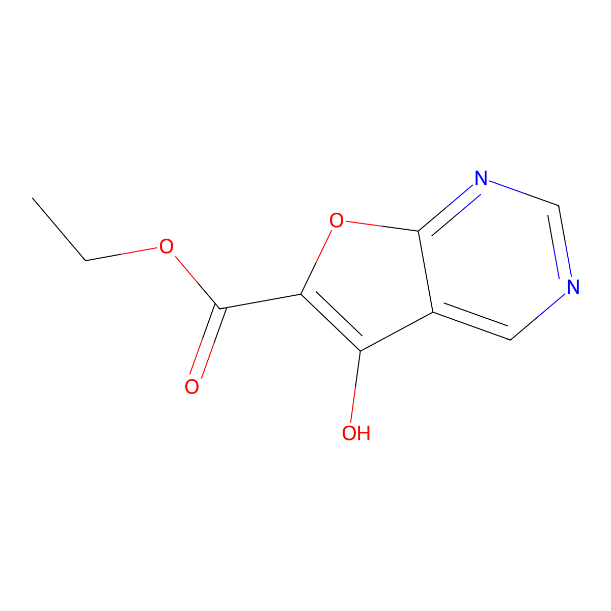 Ethyl 5-hydroxyfuro[2,3-d]pyrimidine-6-carboxylate molecular structure, CAS 1009333-94-1