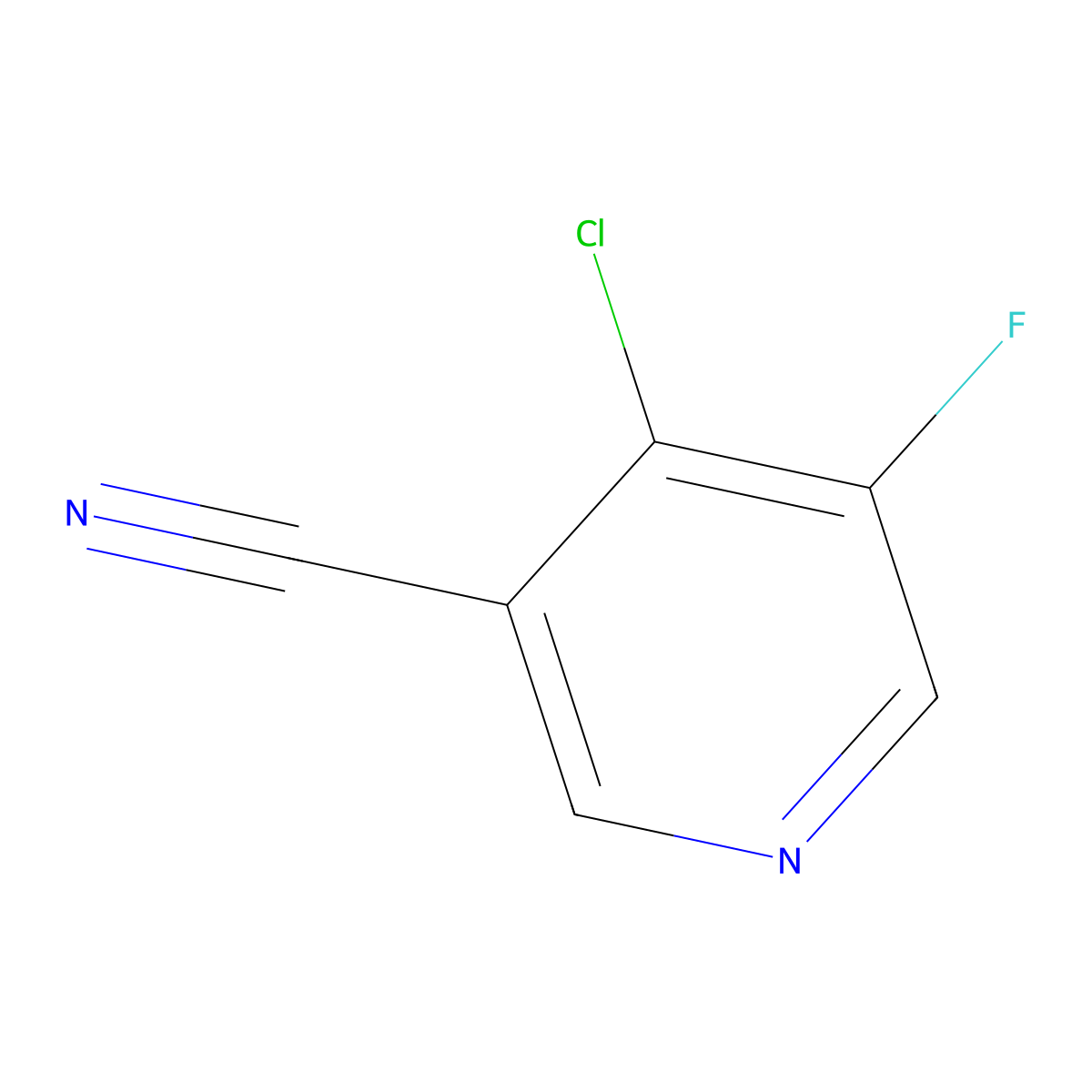 3-Pyridinecarbonitrile, 4-chloro-5-fluoro- molecular structure, CAS 1009334-65-9