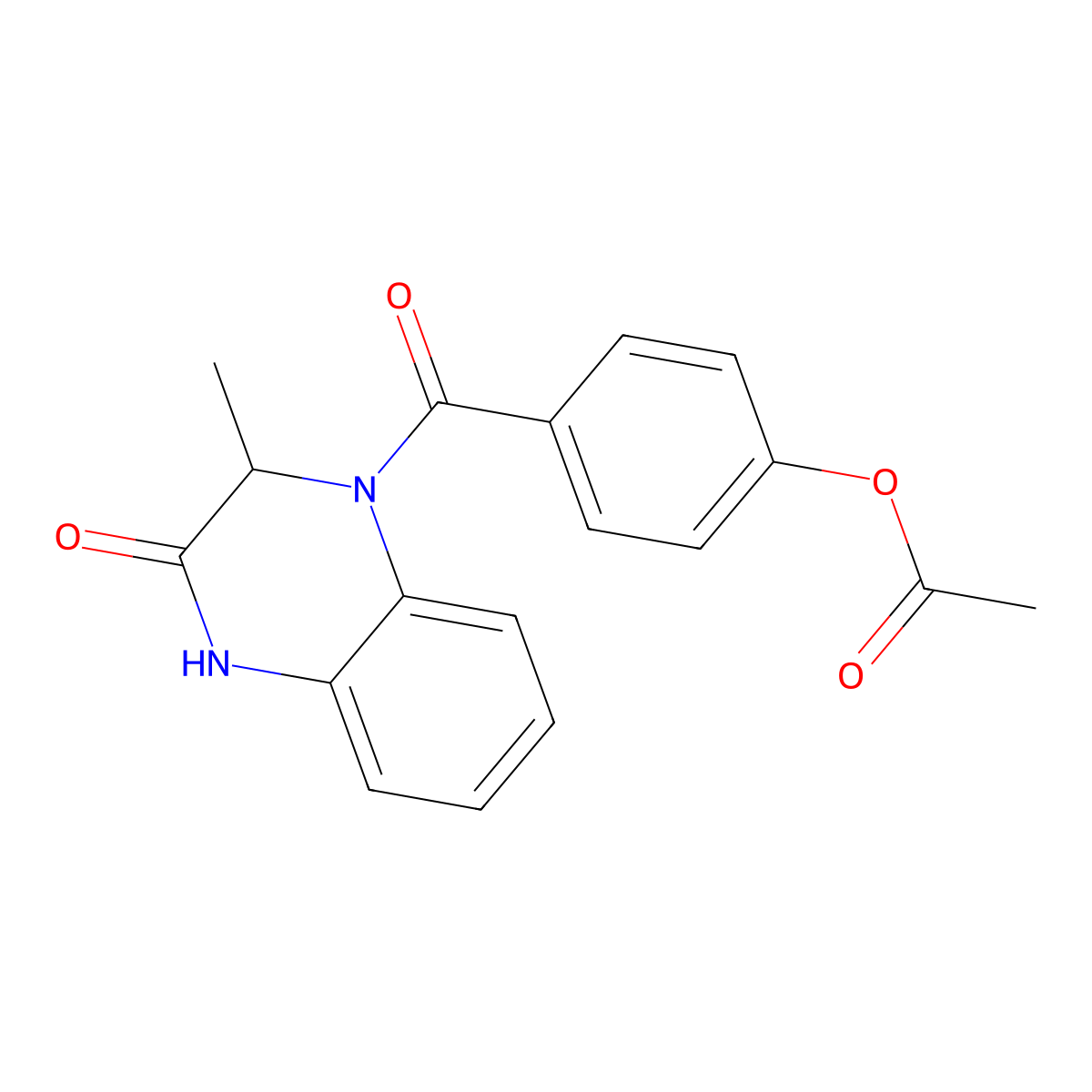 4-{[2-methyl-3-oxo-3,4-dihydro-1(2H)-quinoxalinyl]carbonyl}phenyl acetate molecular structure, CAS 1009336-03-1