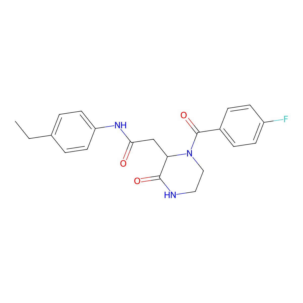 N-(4-ethylphenyl)-2-[1-(4-fluorobenzoyl)-3-oxopiperazin-2-yl]acetamide molecular structure, CAS 1009336-48-4