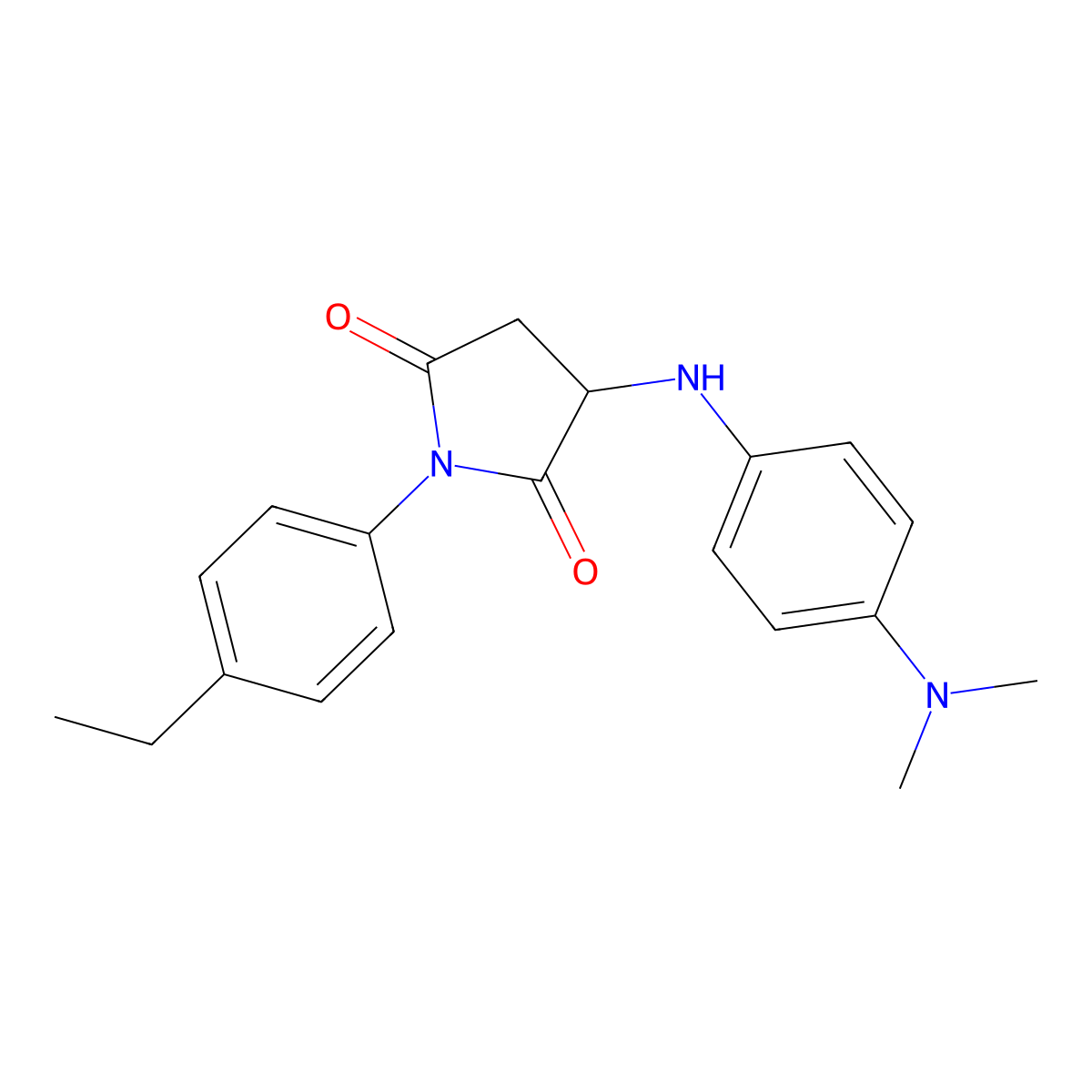 3-((4-(Dimethylamino)phenyl)amino)-1-(4-ethylphenyl)pyrrolidine-2,5-dione molecular structure, CAS 1009338-81-1