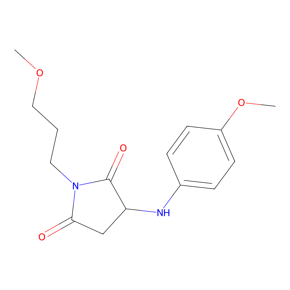 3-((4-Methoxyphenyl)amino)-1-(3-methoxypropyl)pyrrolidine-2,5-dione molecular structure, CAS 1009339-08-5