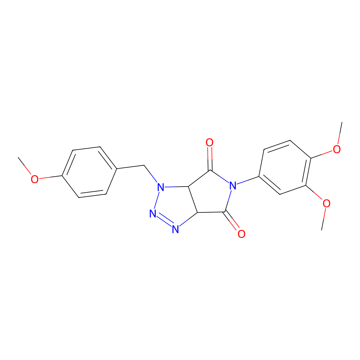 5-(3,4-dimethoxyphenyl)-1-(4-methoxybenzyl)-3a,6a-dihydropyrrolo[3,4-d][1,2,3]triazole-4,6(1H,5H)-dione molecular structure, CAS 1009340-25-3