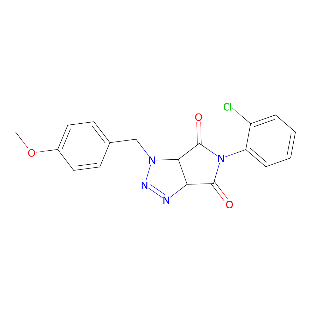 5-(2-chlorophenyl)-1-(4-methoxybenzyl)-3a,6a-dihydropyrrolo[3,4-d][1,2,3]triazole-4,6(1H,5H)-dione molecular structure, CAS 1009340-26-4