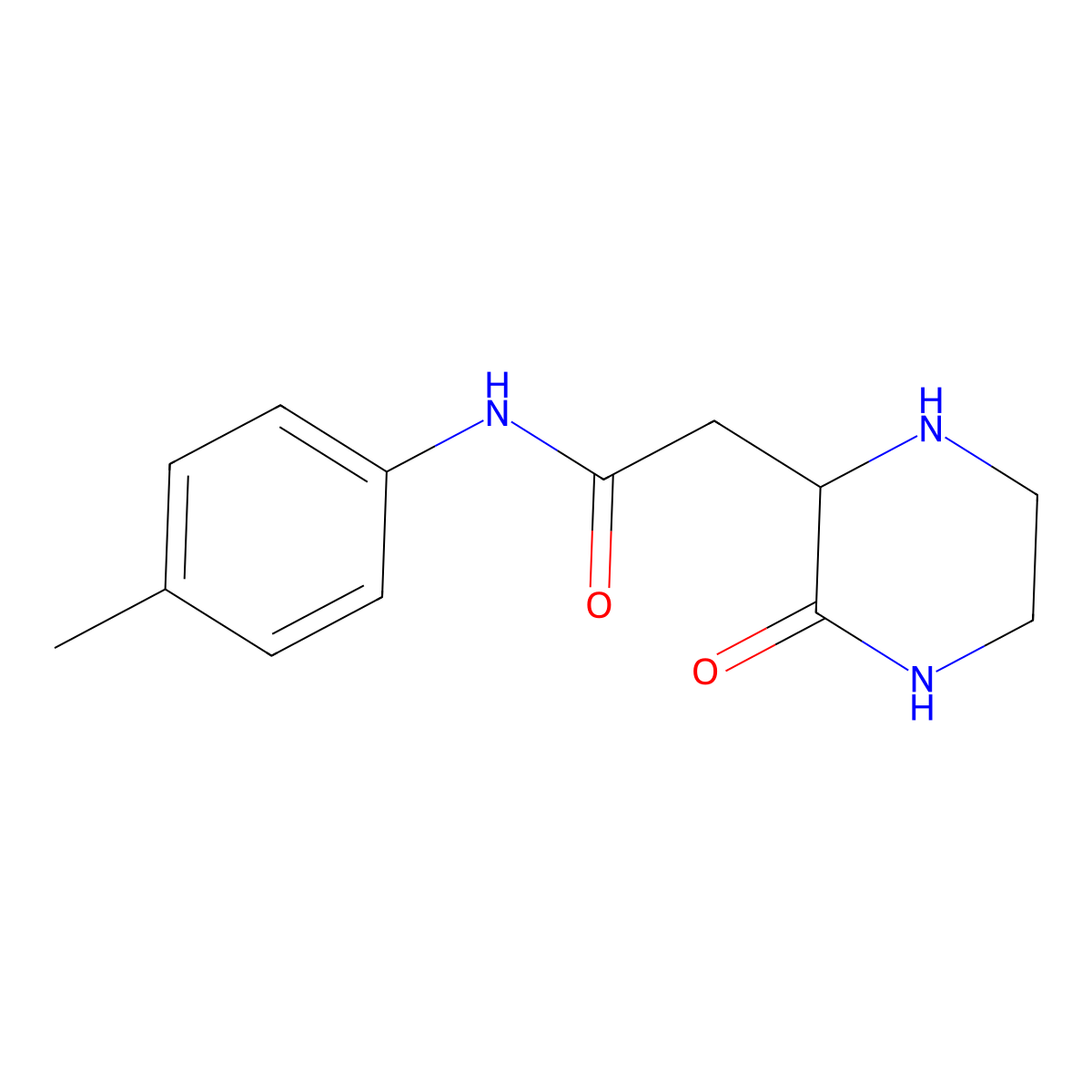 N-(4-methylphenyl)-2-(3-oxopiperazin-2-yl)acetamide molecular structure, CAS 1009340-90-2