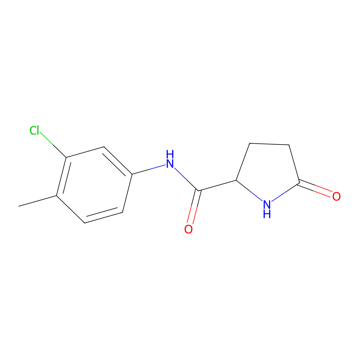 N-(3-Chloro-4-methylphenyl)-5-oxo-2-pyrrolidinecarboxamide molecular structure, CAS 1009340-97-9