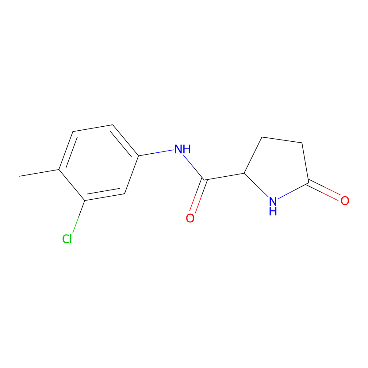N-(3-Chloro-4-methylphenyl)-5-oxo-2-pyrrolidinecarboxamide molecular structure, CAS 1009340-97-9