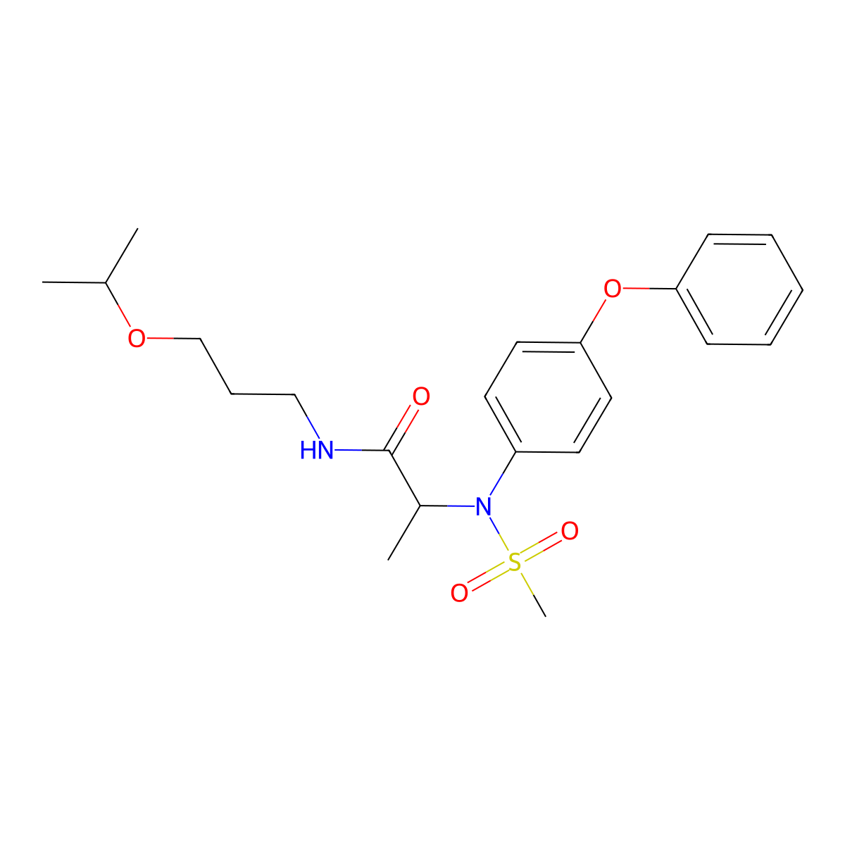 2-(N-methylsulfonyl-4-phenoxyanilino)-N-(3-propan-2-yloxypropyl)propanamide molecular structure, CAS 1009341-64-3