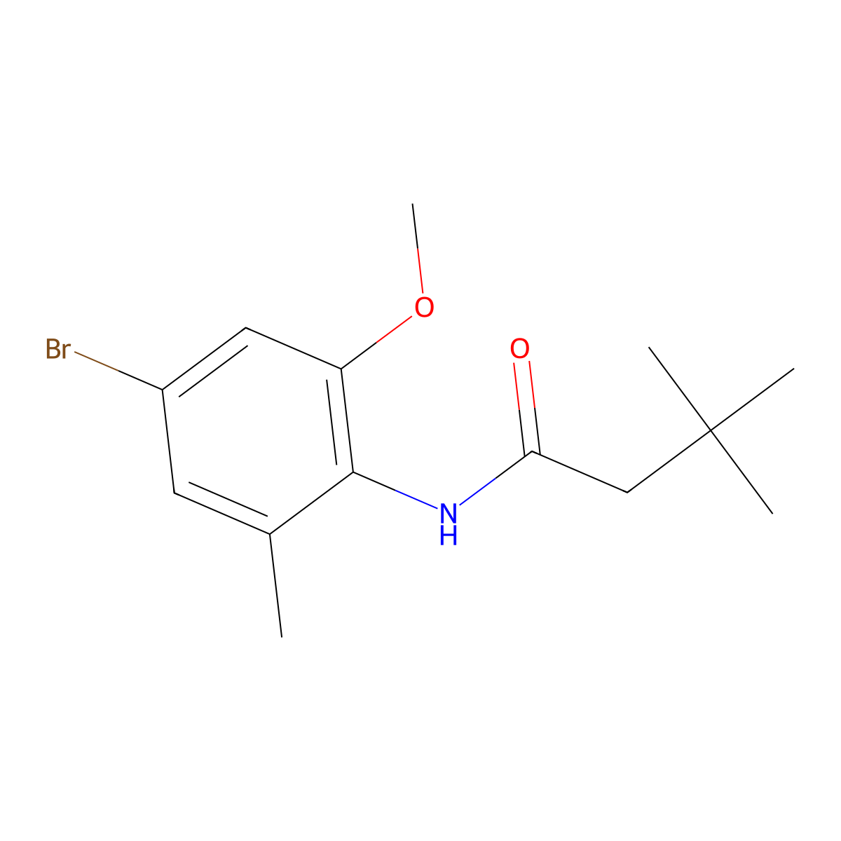N-(4-bromo-2-methoxy-6-methylphenyl)-3,3-dimethylbutanamide molecular structure, CAS 1009344-81-3