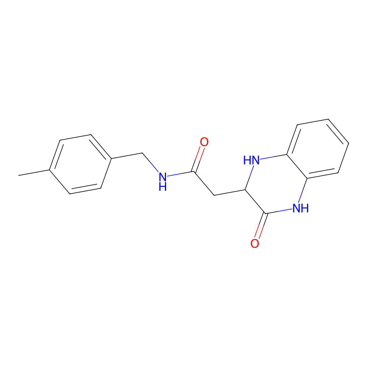 N-(4-methylbenzyl)-2-(3-oxo-1,2,3,4-tetrahydro-2-quinoxalinyl)acetamide molecular structure, CAS 1009345-23-6