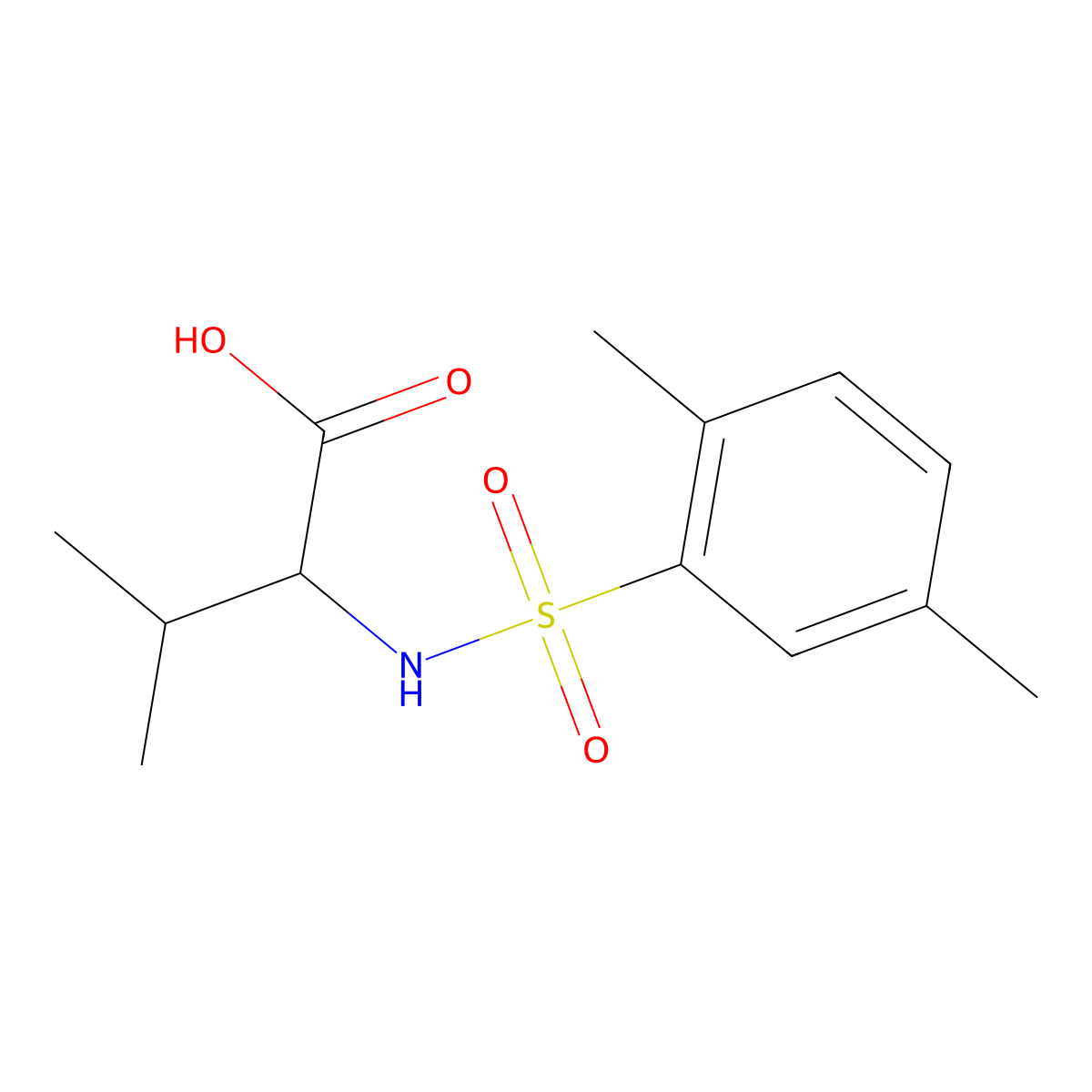 N-[(2,5-dimethylphenyl)sulfonyl]valine molecular structure, CAS 1009346-46-6