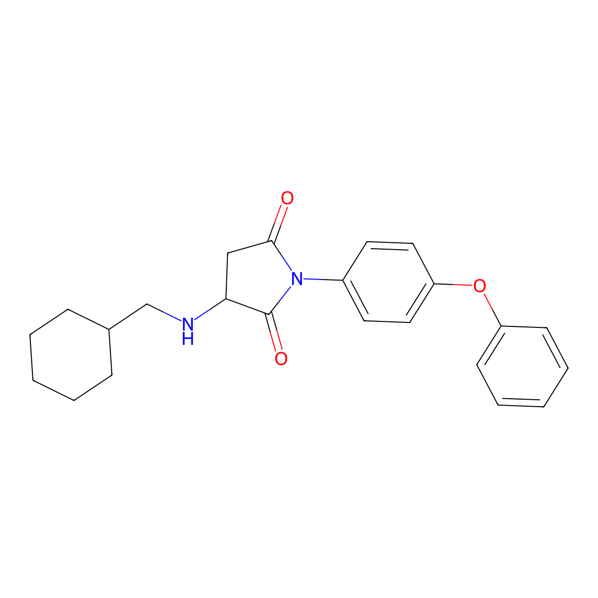 3-(Cyclohexylmethylamino)-1-(4-phenoxyphenyl)pyrrolidine-2,5-dione molecular structure, CAS 1009346-47-7