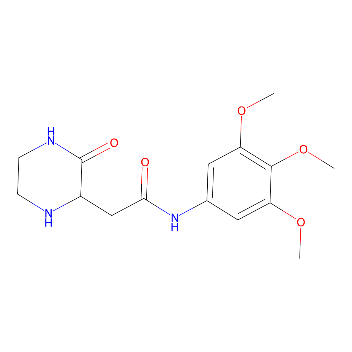 2-(3-oxopiperazin-2-yl)-N-(3,4,5-trimethoxyphenyl)acetamide molecular structure, CAS 1009351-90-9