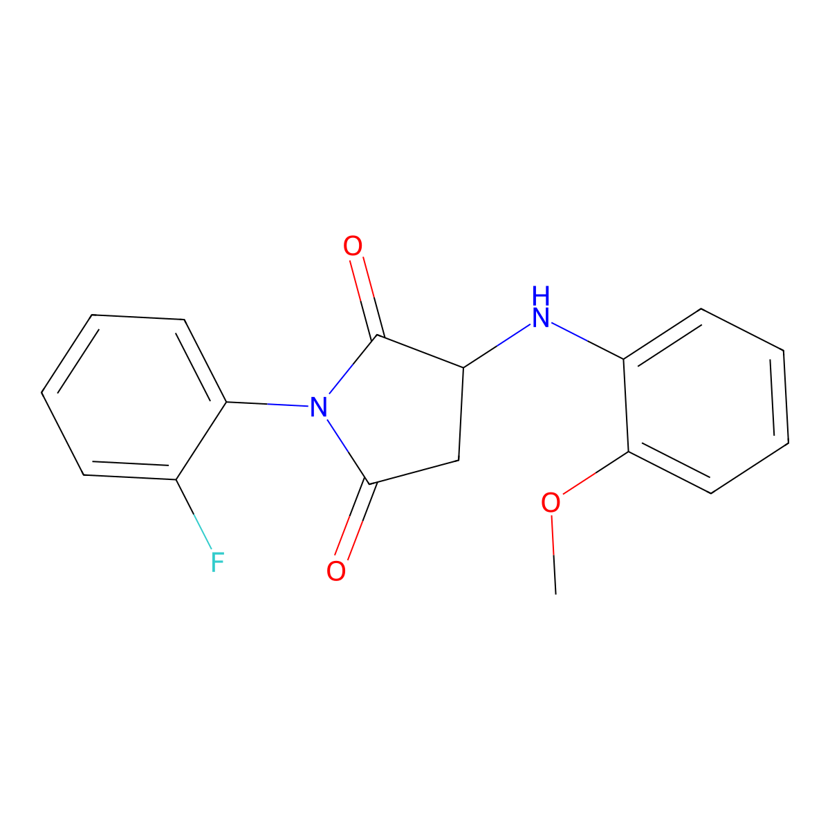 1-(2-Fluorophenyl)-3-[(2-methoxyphenyl)amino]azolidine-2,5-dione molecular structure, CAS 1009355-63-8