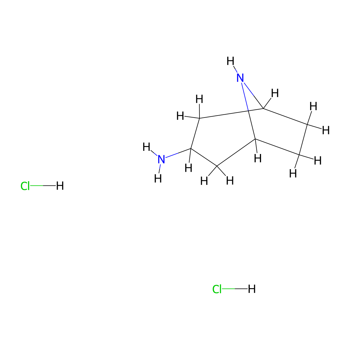 exo-8-Azabicyclo[3.2.1]octan-3-amine dihydrochloride molecular structure, CAS 100936-98-9