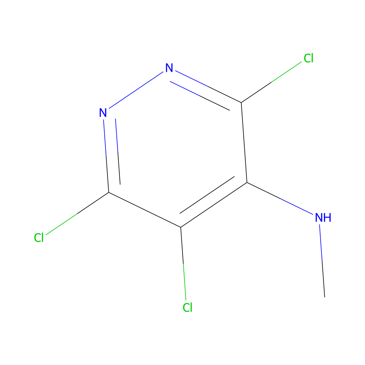 3,5,6-Trichloro-N-methylpyridazin-4-amine molecular structure, CAS 1009368-37-9