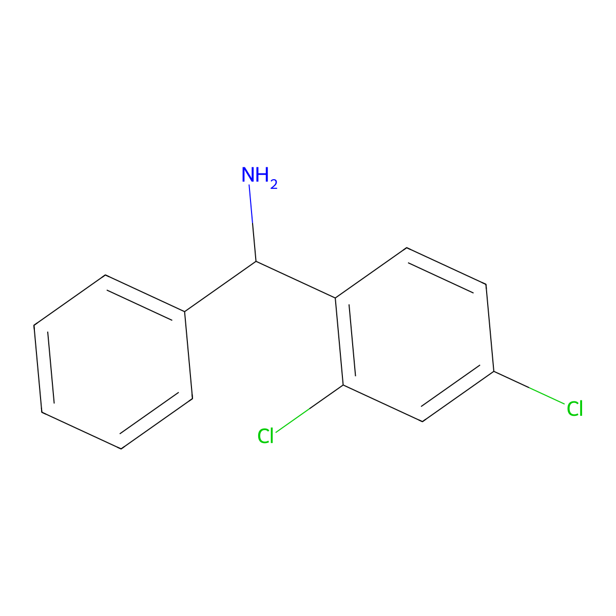 (2,4-Dichlorophenyl)(phenyl)methanamine molecular structure, CAS 1009371-05-4