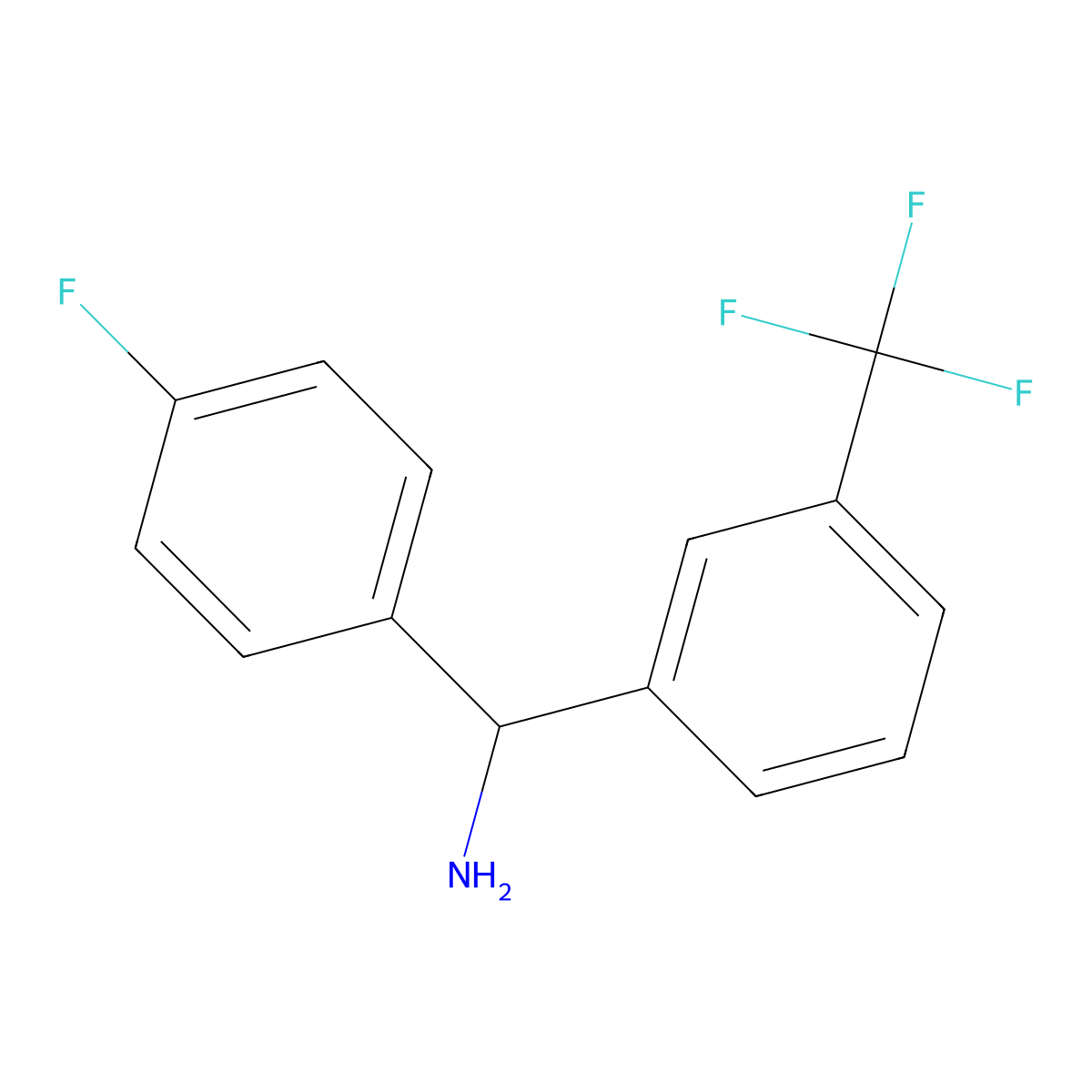 (4-Fluorophenyl)[3-(trifluoromethyl)phenyl]methanamine molecular structure, CAS 1009371-08-7