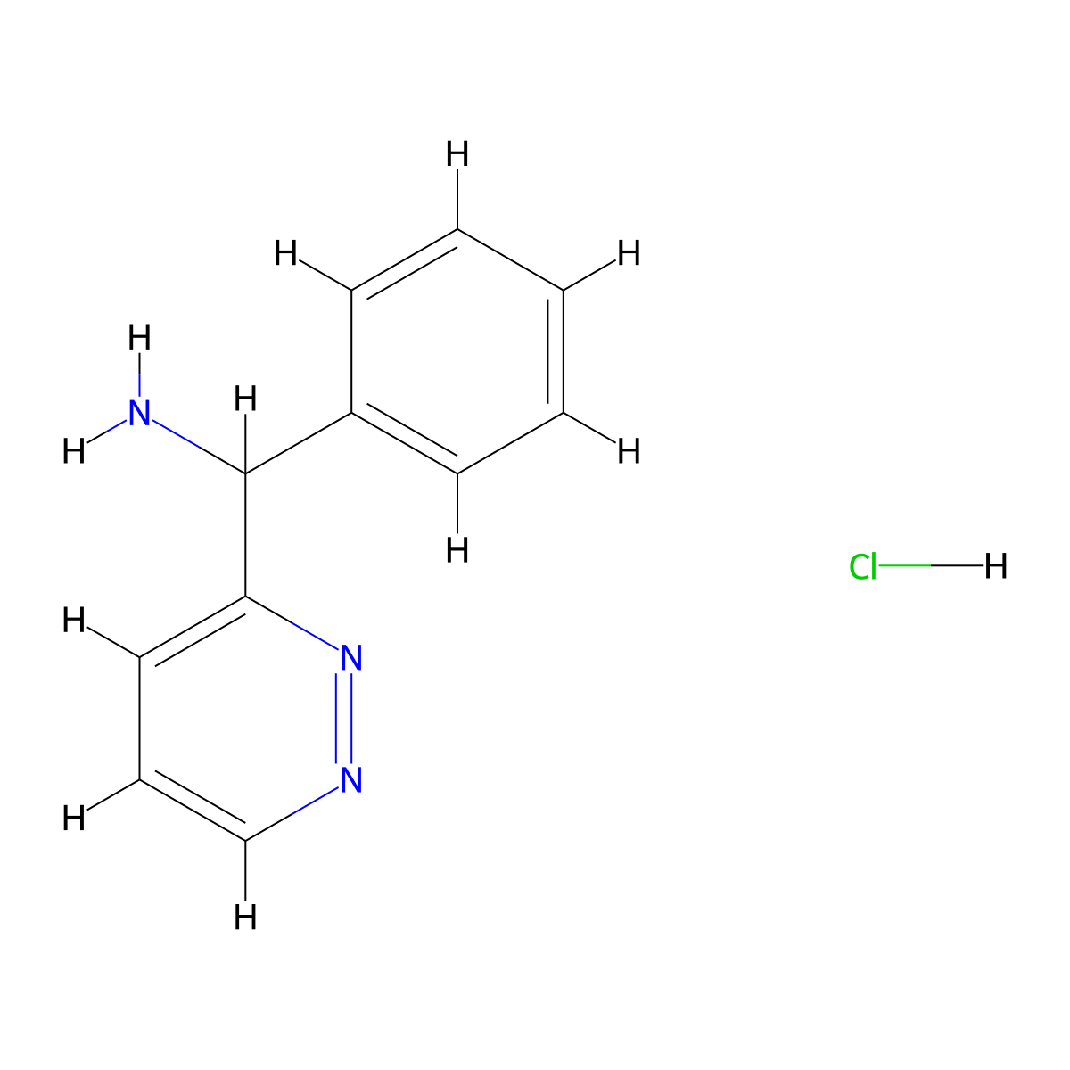 Phenyl(pyridazin-3-yl)methanamine hydrochloride molecular structure, CAS 1009371-17-8