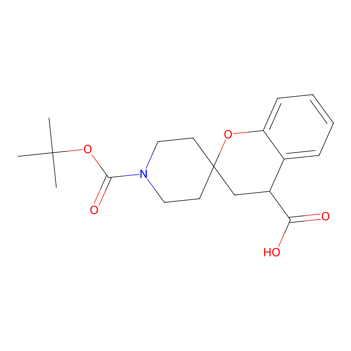 1'-(Tert-butoxycarbonyl)spiro[chroman-2,4'-piperidine]-4-carboxylic acid molecular structure, CAS 1009375-04-5