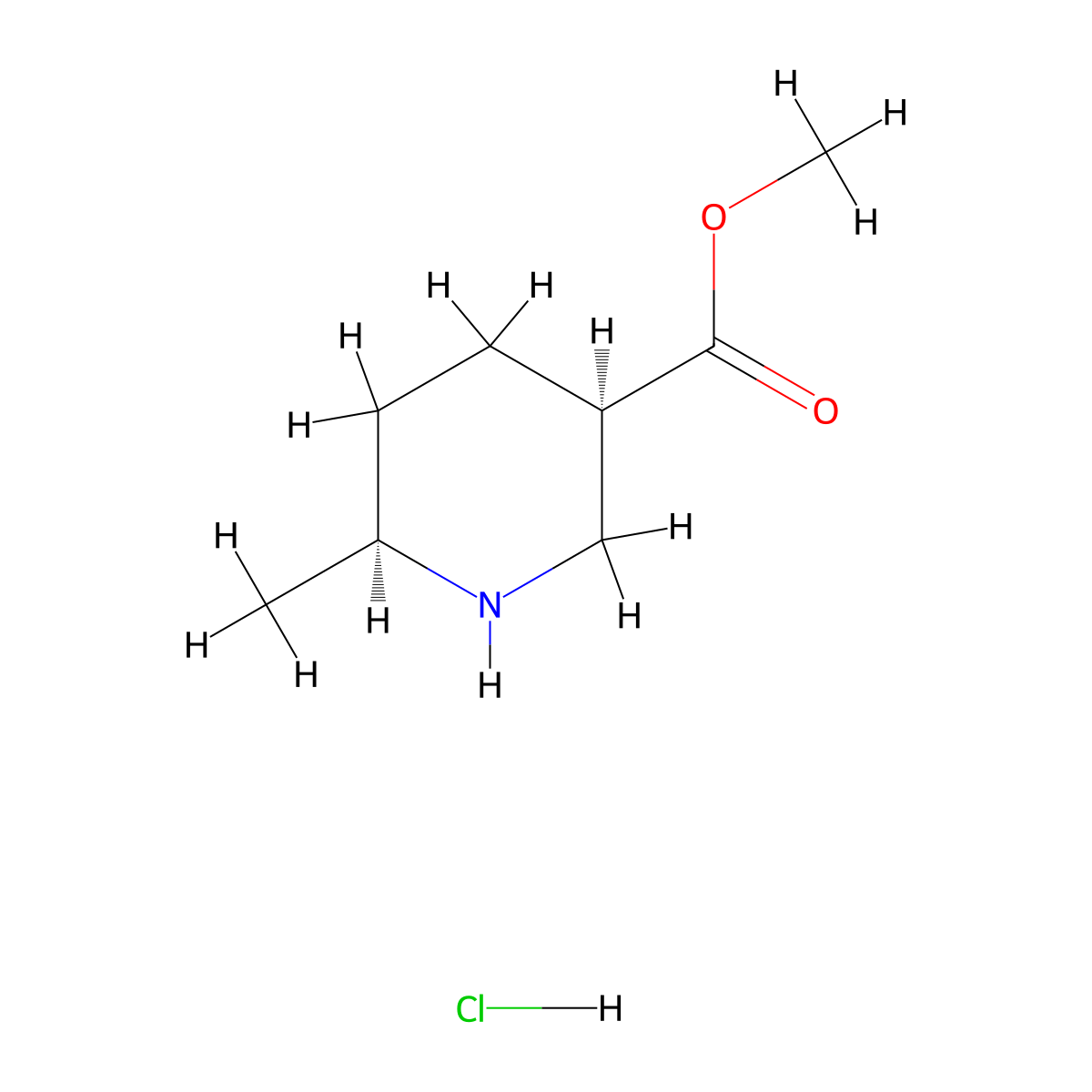 cis-Methyl 6-methylpiperidine-3-carboxylate hydrochloride molecular structure, CAS 1009376-77-5