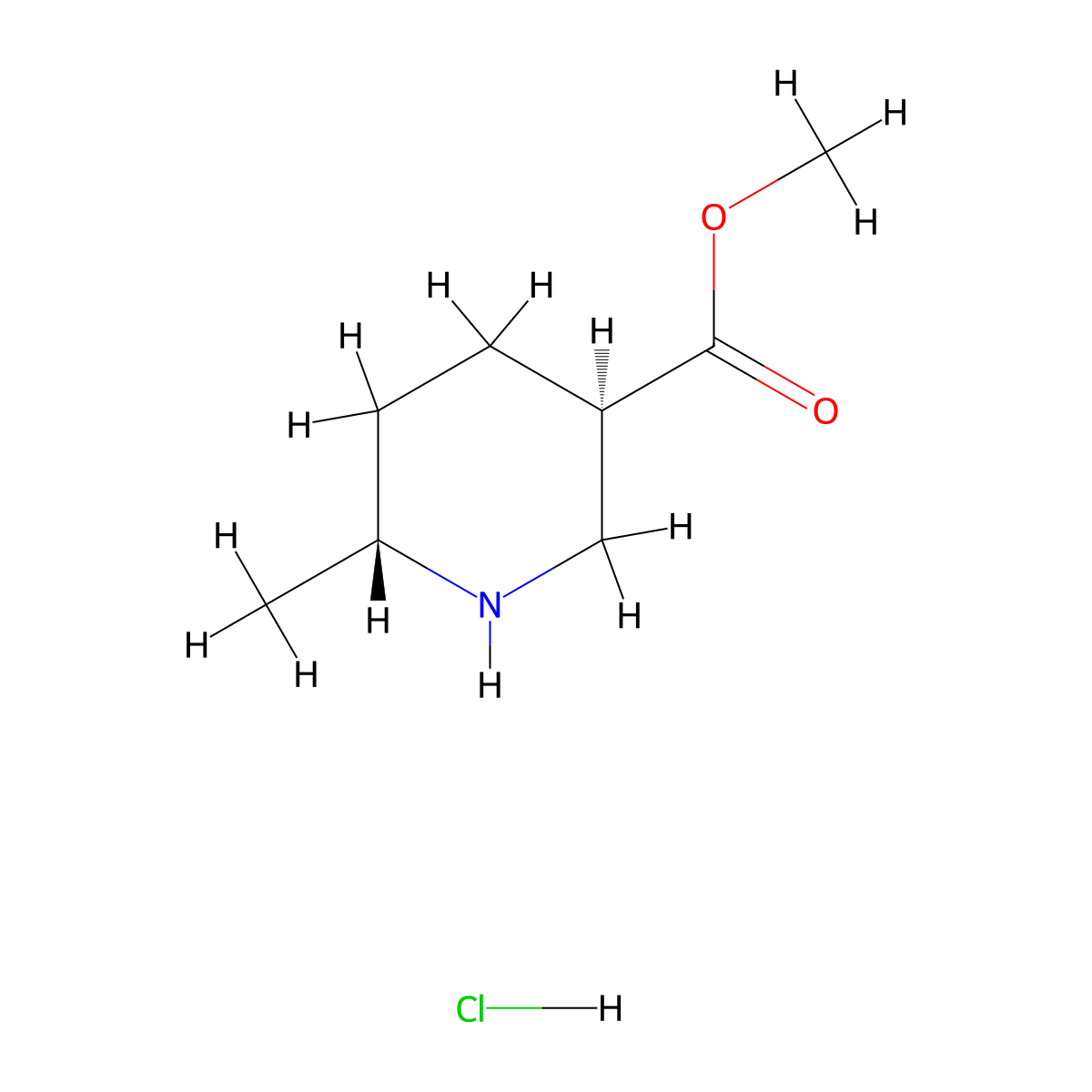 Methyl trans-6-Methylpiperidine-3-carboxylate Hydrochloride molecular structure, CAS 1009376-86-6
