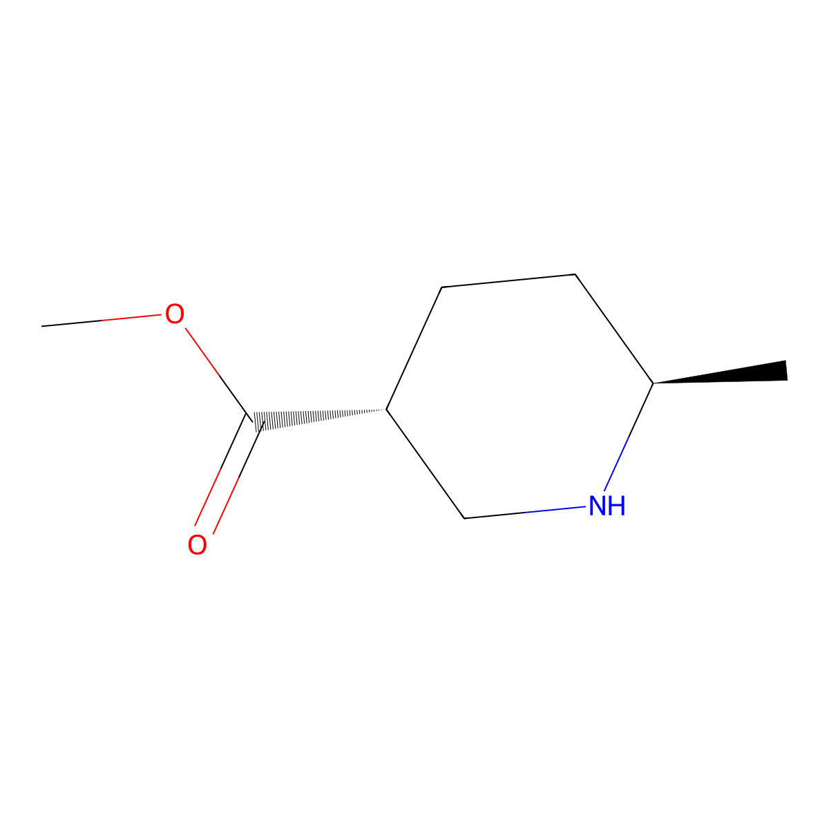 trans-3-Piperidinecarboxylic acid, 6-methyl-, methyl ester molecular structure, CAS 1009376-87-7