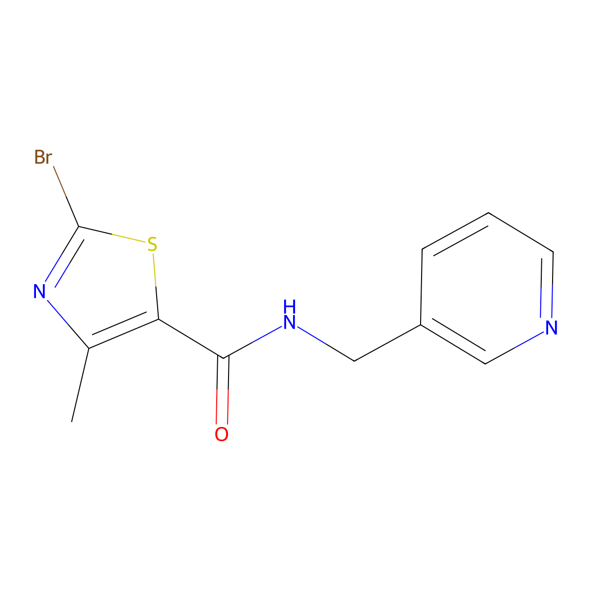 2-Bromo-4-methyl-N-(pyridin-3-ylmethyl)thiazole-5-carboxamide molecular structure, CAS 1009378-44-2