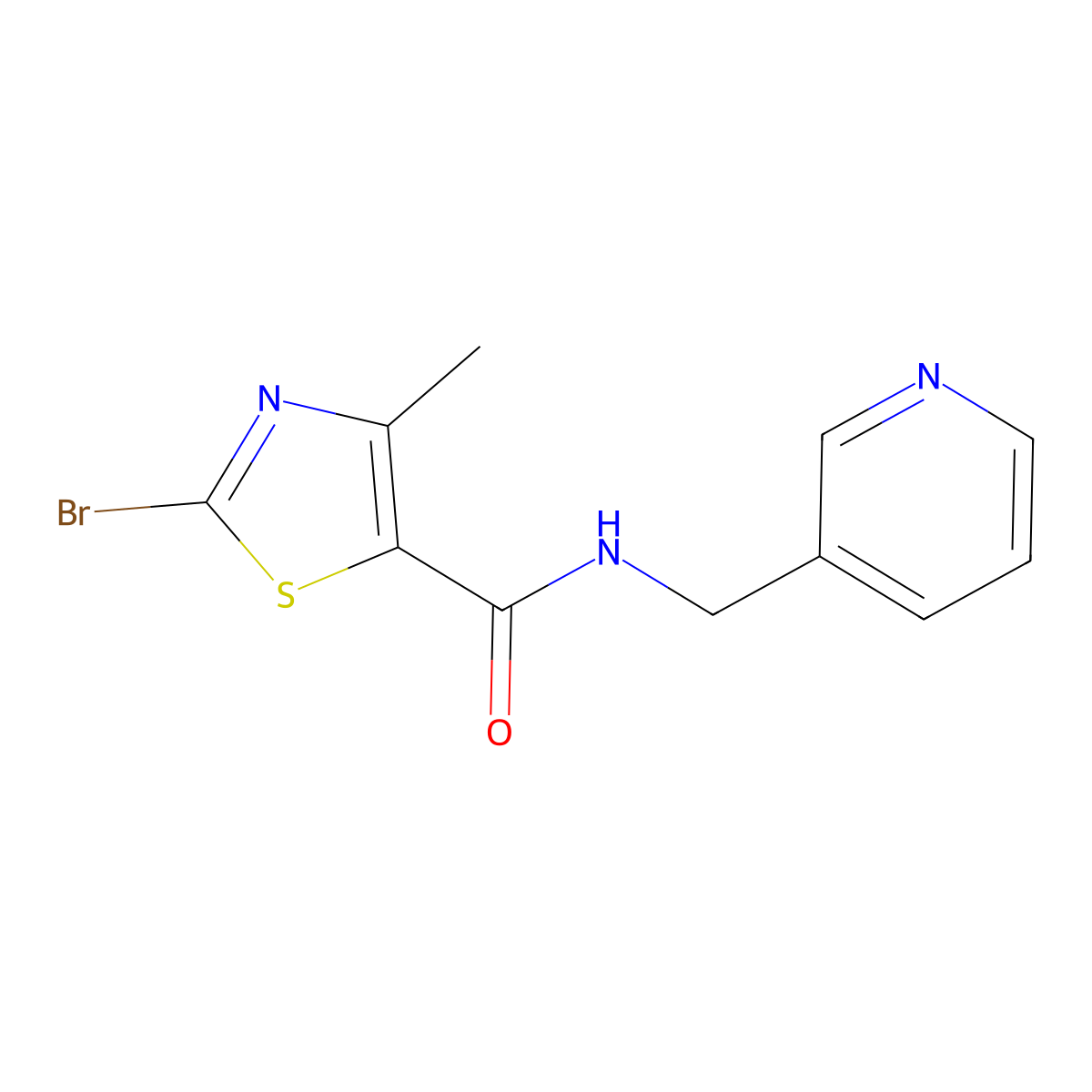 2-Bromo-4-methyl-N-(pyridin-3-ylmethyl)thiazole-5-carboxamide molecular structure, CAS 1009378-44-2