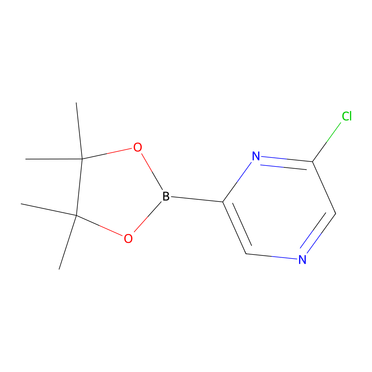 2-Chloro-6-(4,4,5,5-tetramethyl-1,3,2-dioxaborolan-2-YL)pyrazine molecular structure, CAS 1009378-52-2