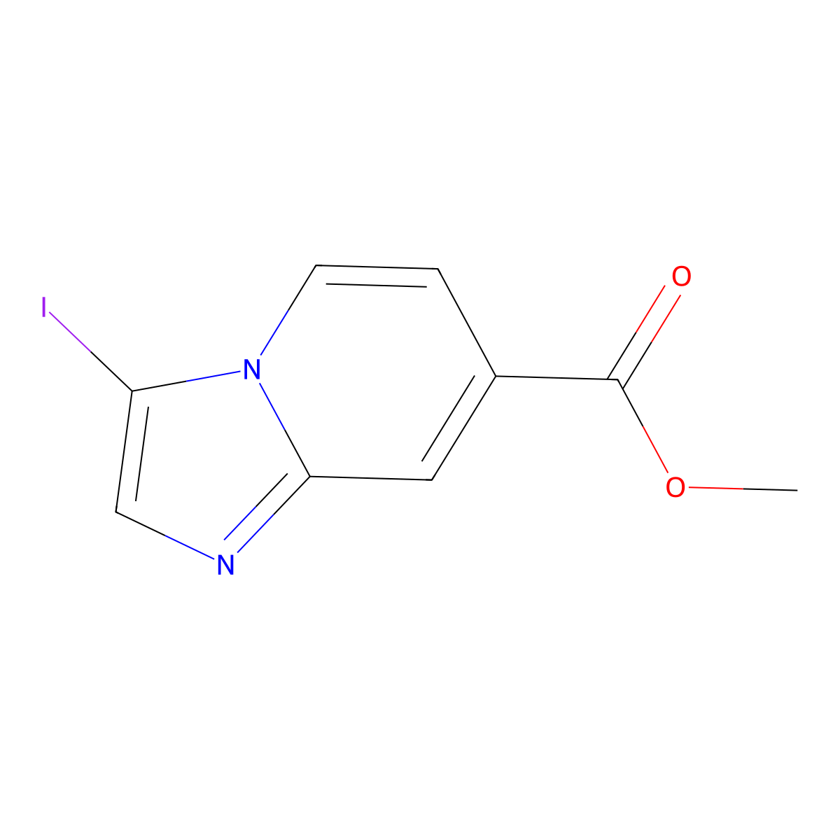 Methyl 3-iodoimidazo(1,2-a)pyridine-7-carboxylate molecular structure, CAS 1009378-93-1