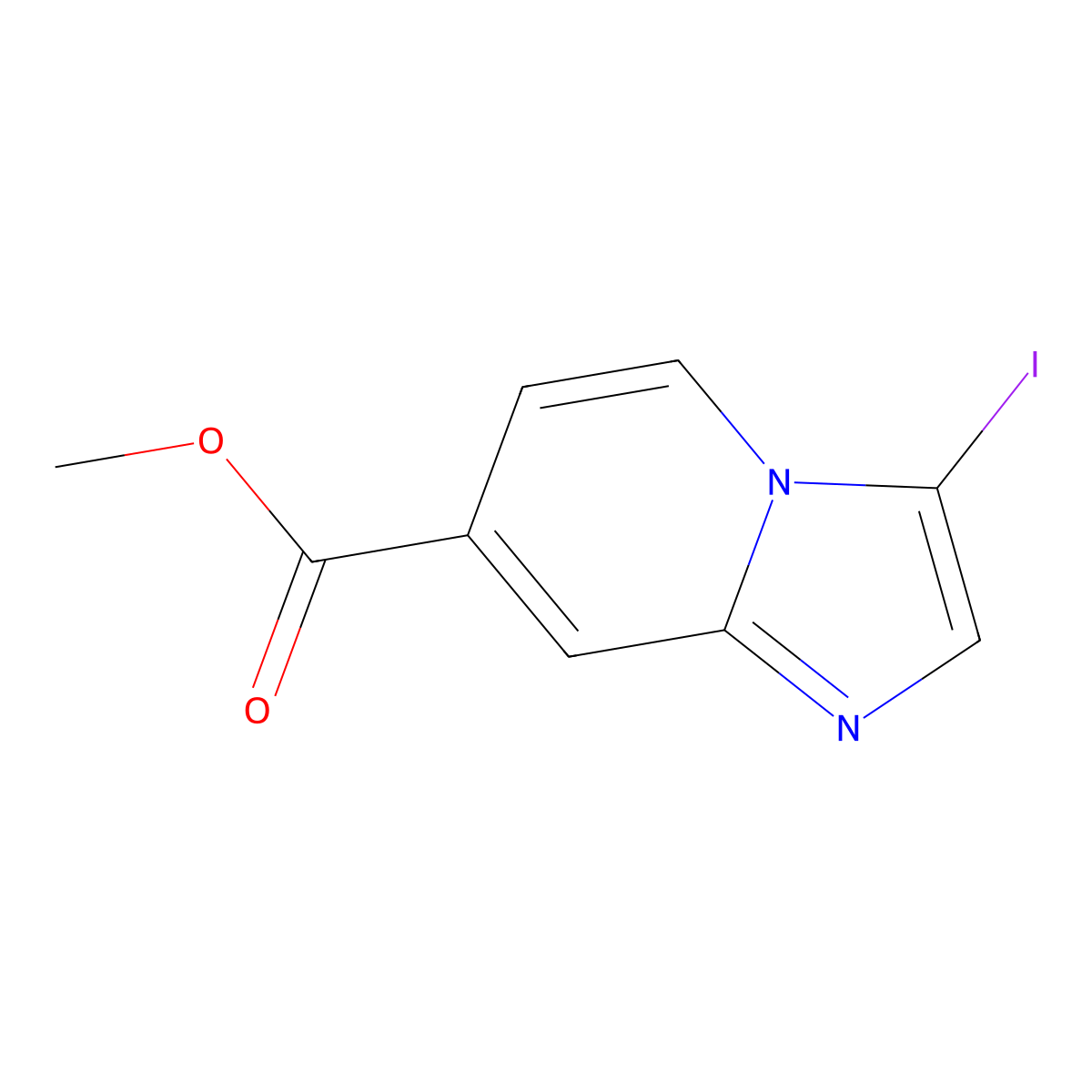 Methyl 3-iodoimidazo(1,2-a)pyridine-7-carboxylate molecular structure, CAS 1009378-93-1