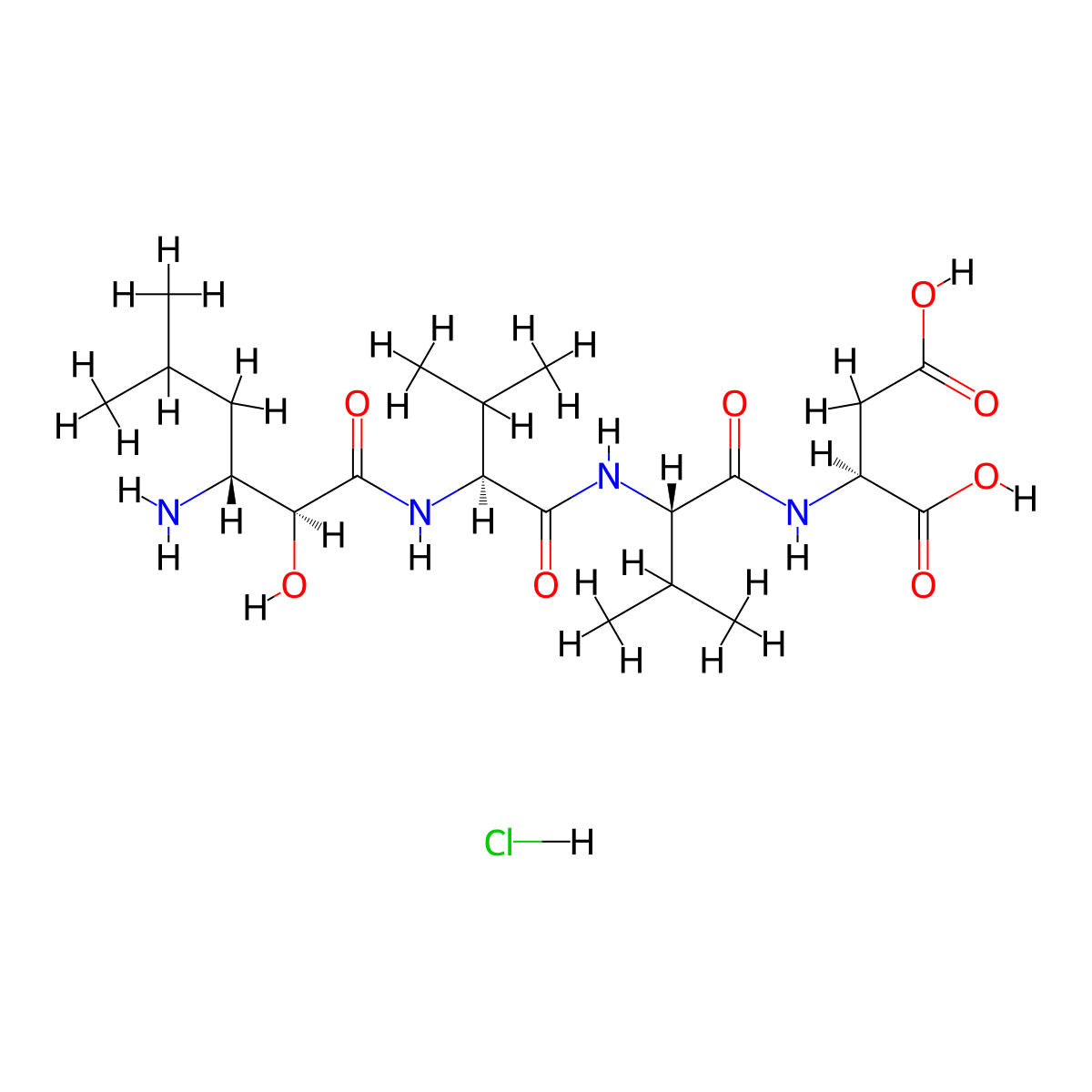 Amastatin hydrochloride molecular structure, CAS 100938-10-1