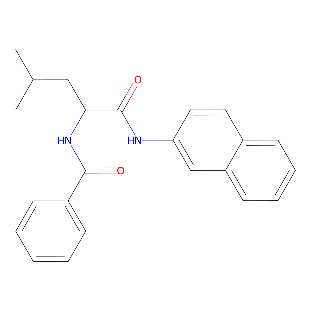 N-[4-methyl-1-(naphthalen-2-ylamino)-1-oxopentan-2-yl]benzamide molecular structure, CAS 100938-12-3