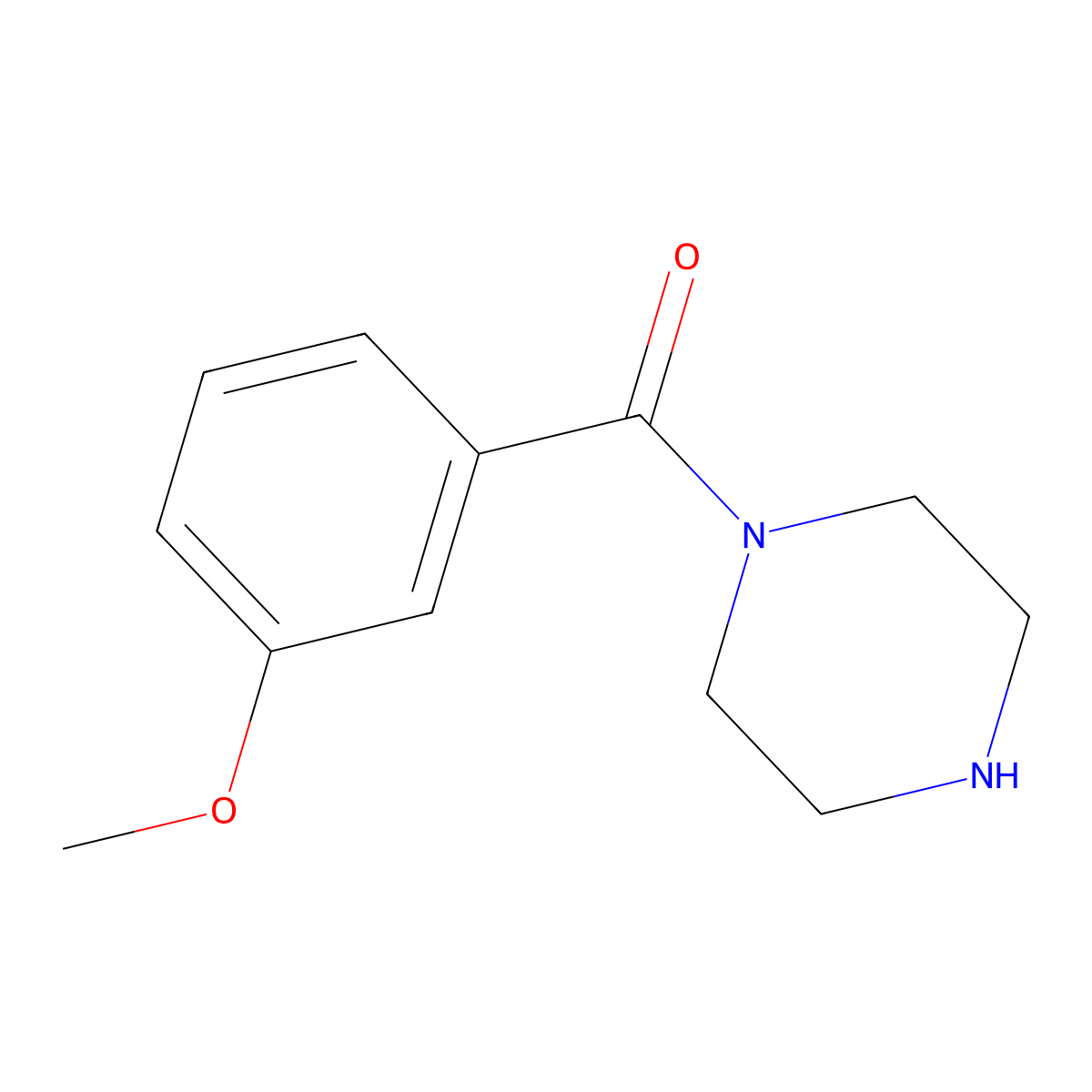 (3-Methoxyphenyl)(piperazin-1-yl)methanone molecular structure, CAS 100939-89-7
