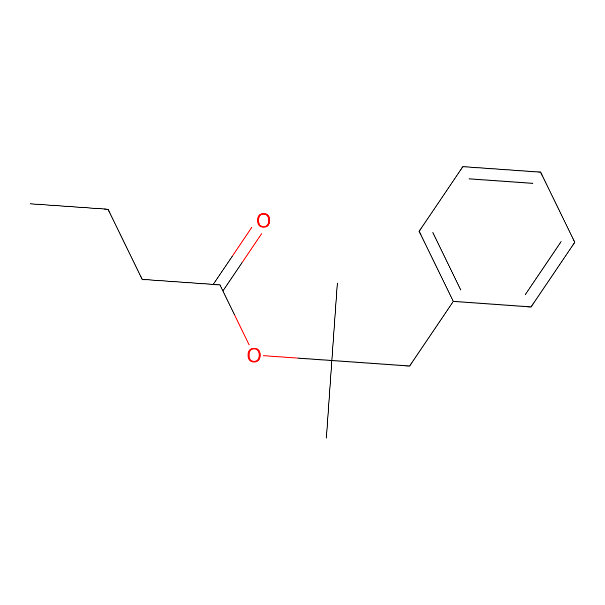 1,1-Dimethyl-2-phenylethyl butyrate molecular structure, CAS 10094-34-5