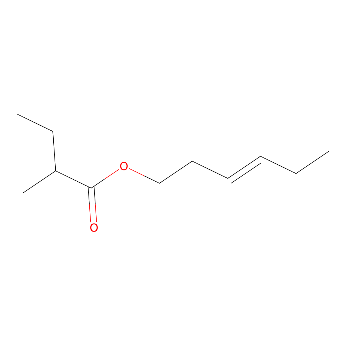 3-Hexenyl 2-methylbutyrate, (3Z)- molecular structure, CAS 10094-41-4