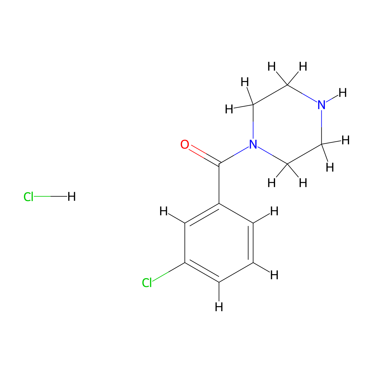 1-(3-Chlorobenzoyl)piperazine hydrochloride molecular structure, CAS 100940-00-9