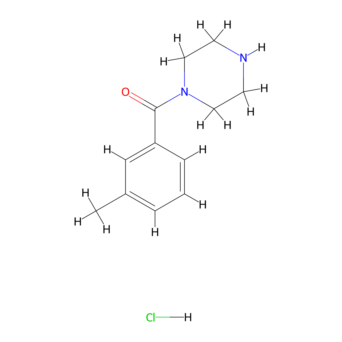 Piperazin-1-yl-m-tolyl-methanone hydrochloride molecular structure, CAS 100940-01-0