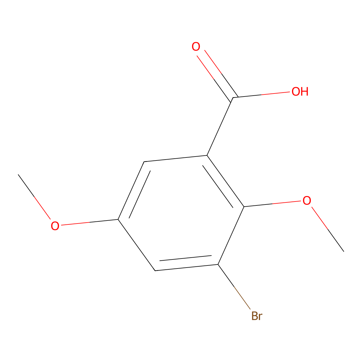 3-Bromo-2,5-dimethoxybenzoic acid molecular structure, CAS 100940-12-3