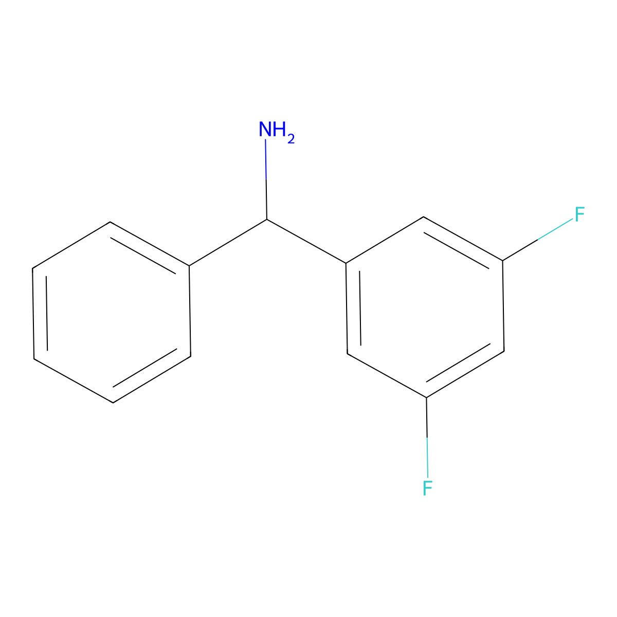 (3,5-Difluorophenyl)(phenyl)methanamine molecular structure, CAS 1009409-67-9