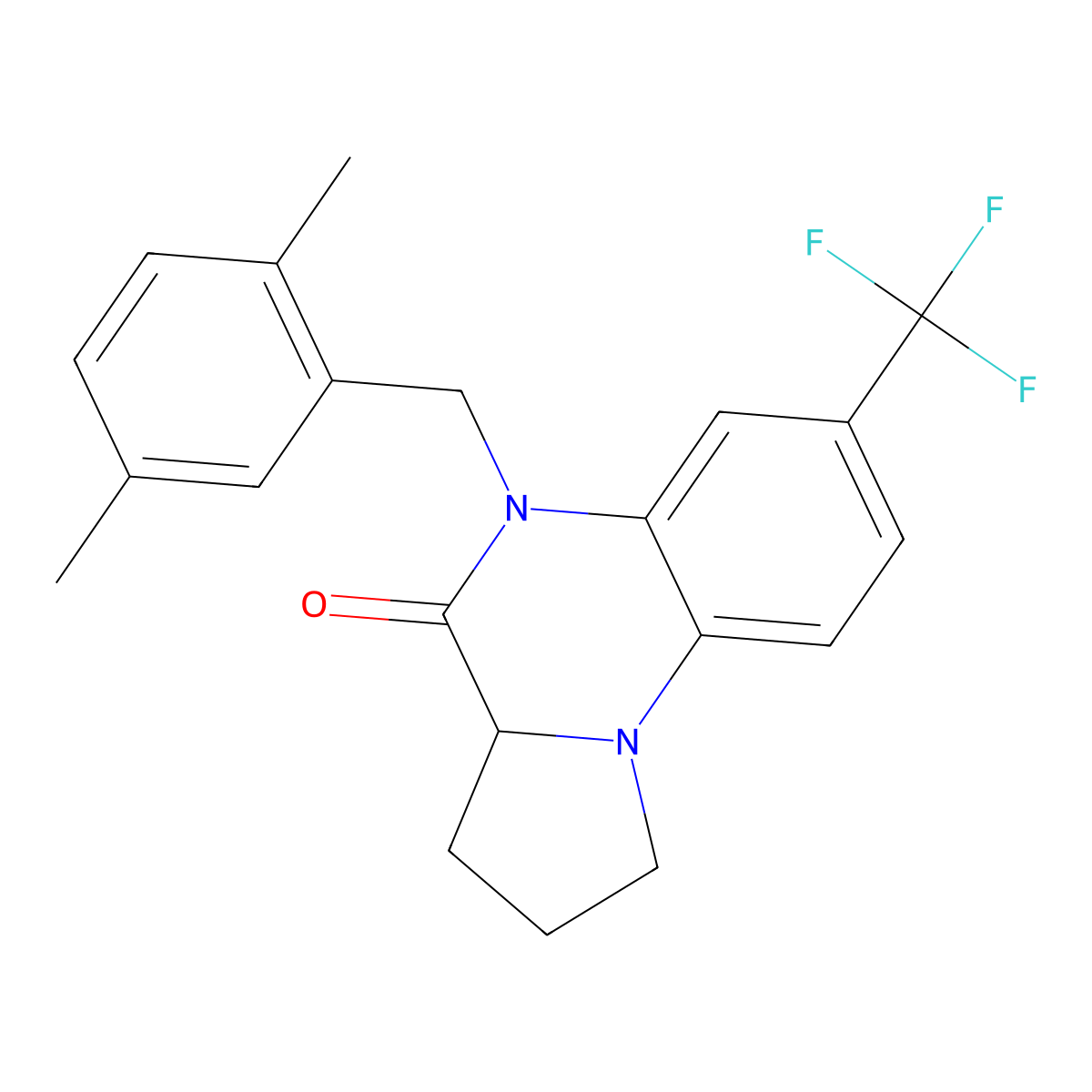 5-(2,5-dimethylbenzyl)-7-(trifluoromethyl)-1,2,3,3a-tetrahydropyrrolo[1,2-a]quinoxalin-4(5H)-one molecular structure, CAS 1009409-98-6