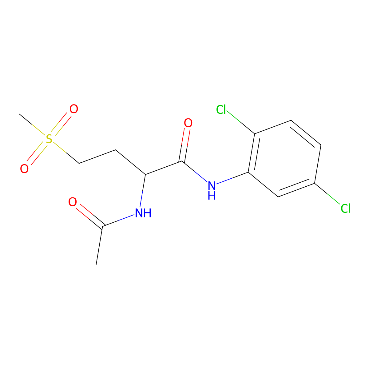 2-acetamido-N-(2,5-dichlorophenyl)-4-methylsulfonylbutanamide molecular structure, CAS 1009410-64-3