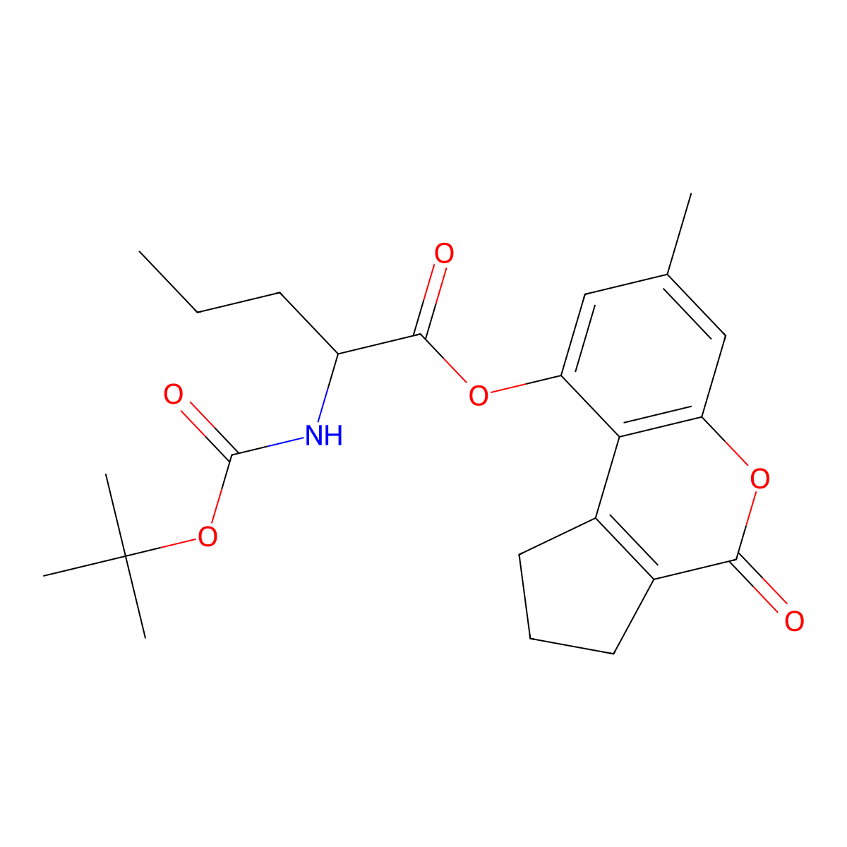 7-methyl-4-oxo-1,2,3,4-tetrahydrocyclopenta[c]chromen-9-yl N-(tert-butoxycarbonyl)norvalinate molecular structure, CAS 1009410-86-9