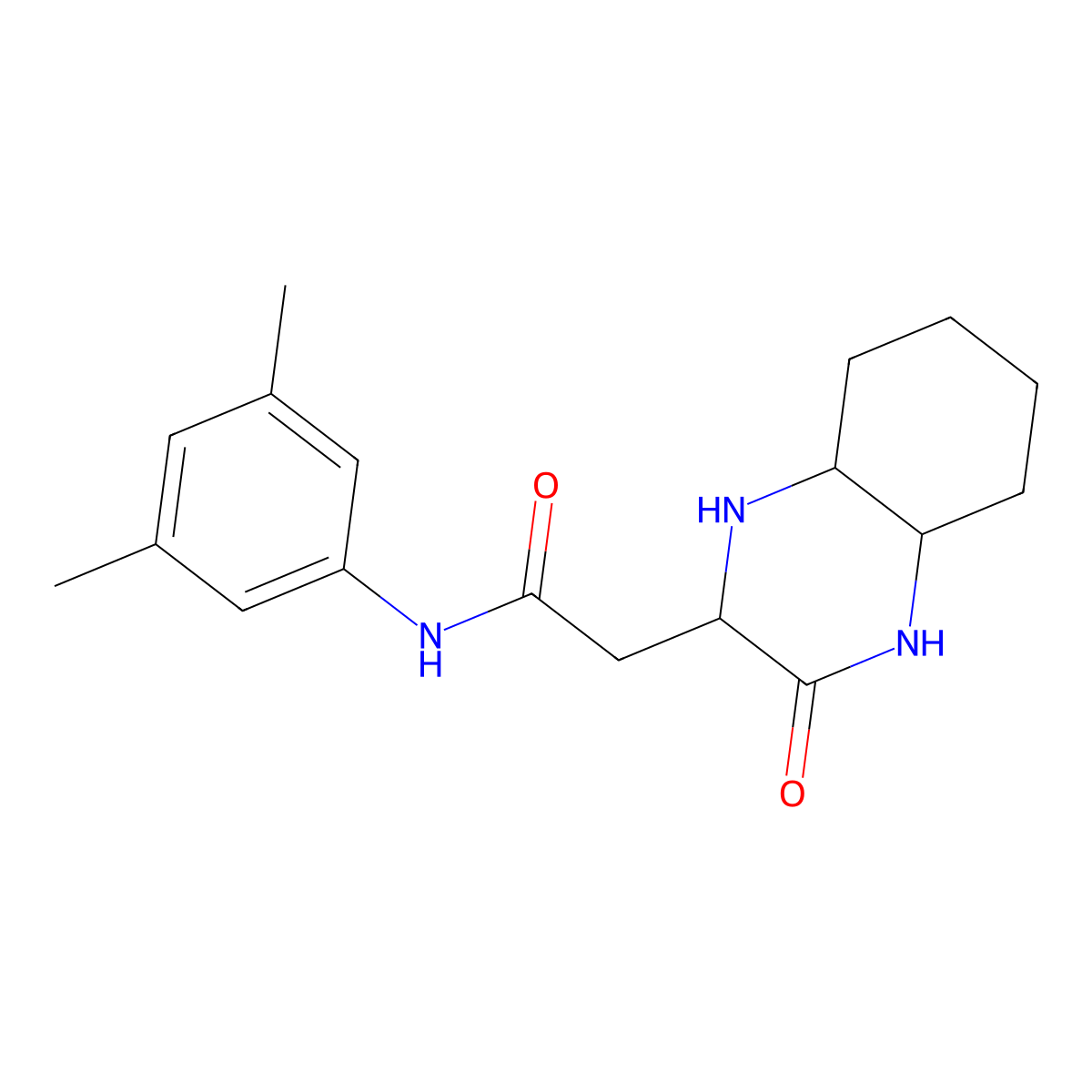 N-(3,5-dimethylphenyl)-2-(3-oxodecahydroquinoxalin-2-yl)acetamide molecular structure, CAS 1009416-05-0