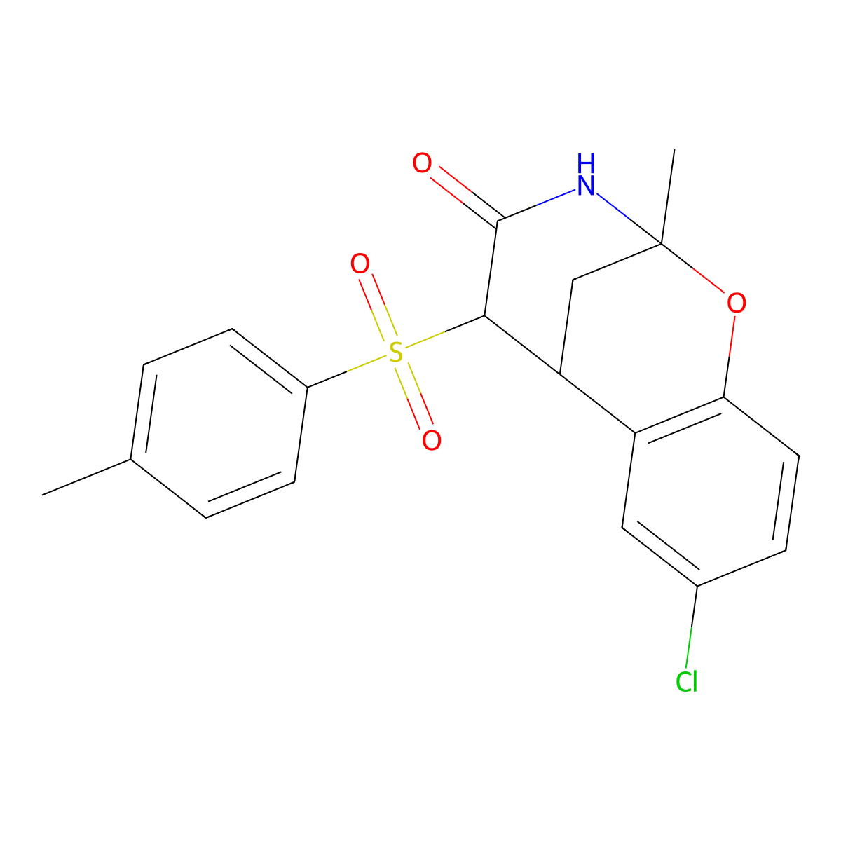 8-chloro-2-methyl-5-tosyl-5,6-dihydro-2H-2,6-methanobenzo[g][1,3]oxazocin-4(3H)-one molecular structure, CAS 1009417-12-2